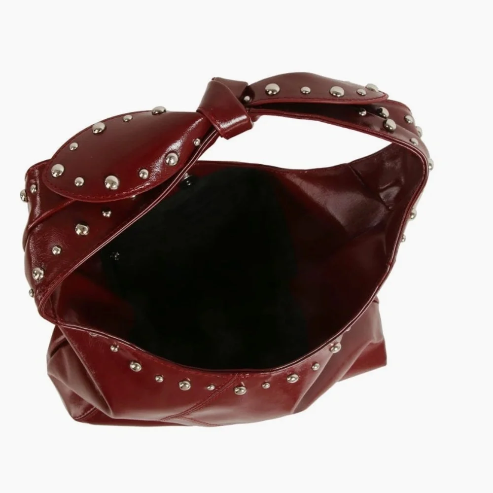 NWT Studded Hobo Bag‎ with Knot Chocolate Brown